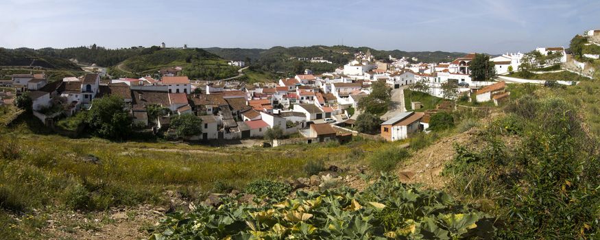 View of the typical houses in spanish Sanlucar town.