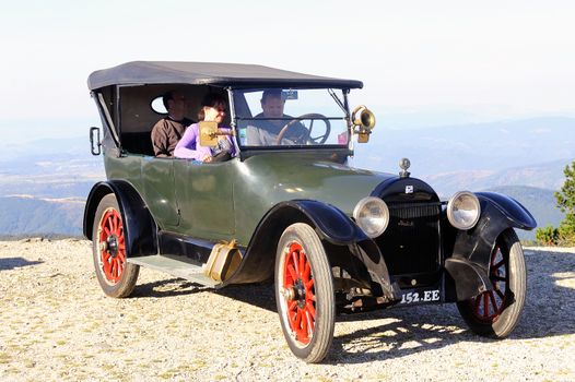 old buick in France to the summit of Mont Aigoual