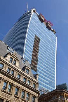 The "Walkie Talkie" building which is currently being constructed at 20 Fenchurch Street in the City of London.