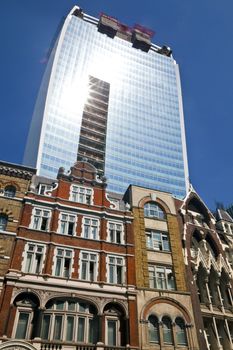 The "Walkie Talkie" building which is currently being constructed at 20 Fenchurch Street in the City of London.