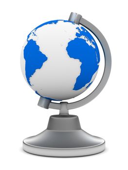 globe on white background. Isolated 3D image