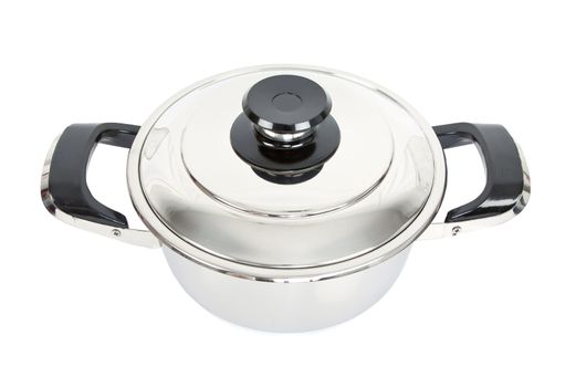 stainless steel cooking pot isolated on white background