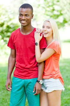 young couple in love summertime fun happiness romance outdoor colorful