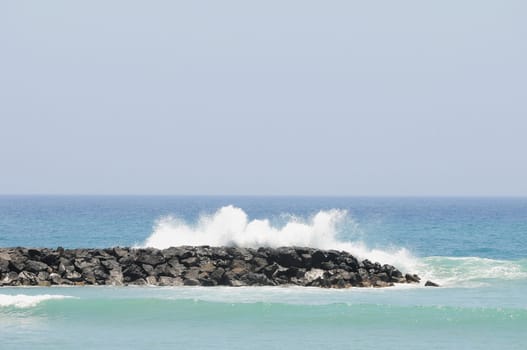 Waves over some Rocks  near the Atlantic Ocean