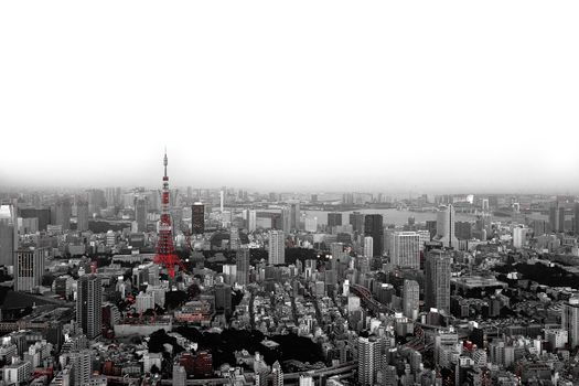 View from Roppongi Hills over Tokyo city at sunset