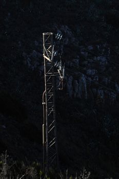 One Electricity Pole on a Mountain in Tenerife, Spain