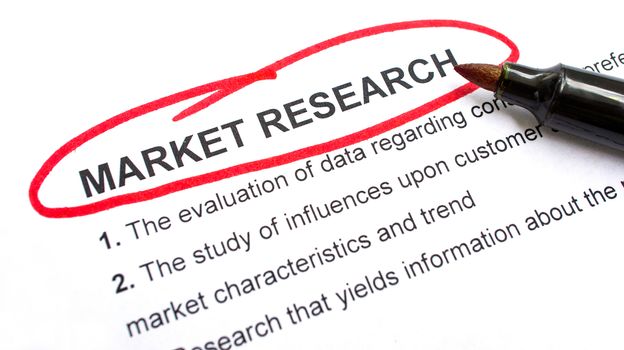 Market Research explanation with heading circled in red.