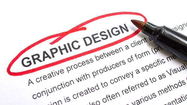 Graphic Design explanation with heading circled in red.