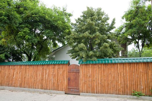 wooden fence with gate