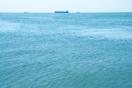 alone ship in Black sea