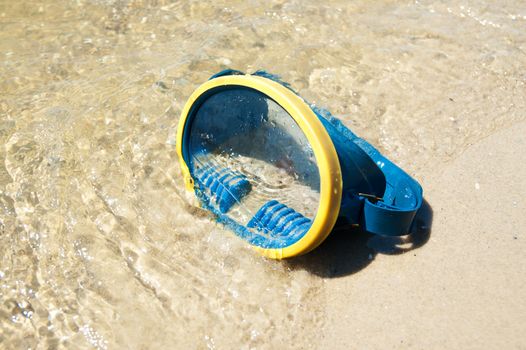 face mask on beach