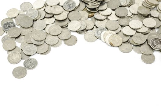 silver coin isolated on white background