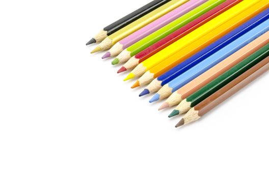 color pencils isolated on white background