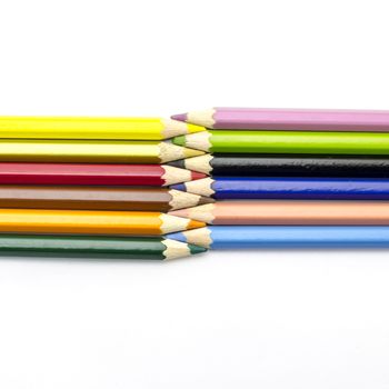 color pencils isolated on white background