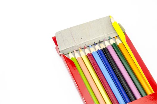 color pencils isolated on white background