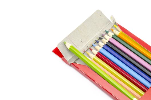color pencils isolated on white background