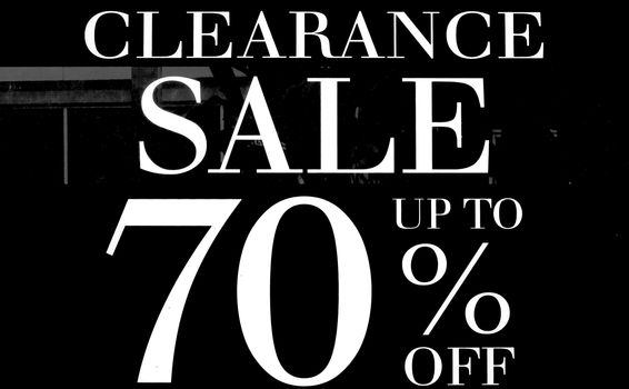 Clearance Sale up to 70 Percents Promotion Label