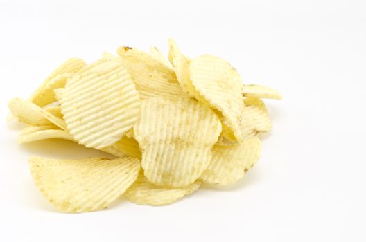 snack potato chips isolated on white background