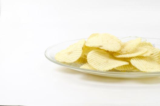 snack potato chips isolated on white background