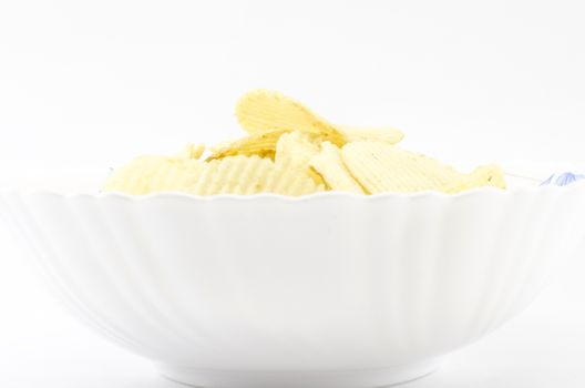 snack potato chips isolated on white background