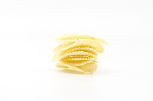 snack potato chips isolated on white background