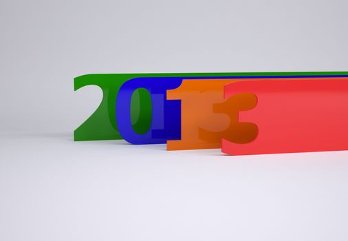 3D text of year 2013 for happy new year