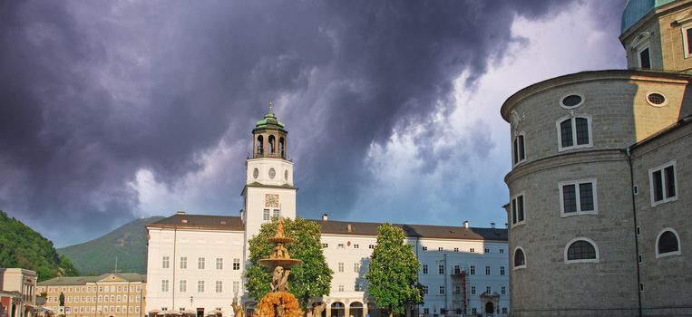 Storm approaching Salzburg in Austria