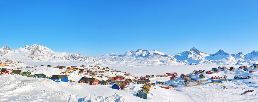 Tasiilaq panorama  in winter time
