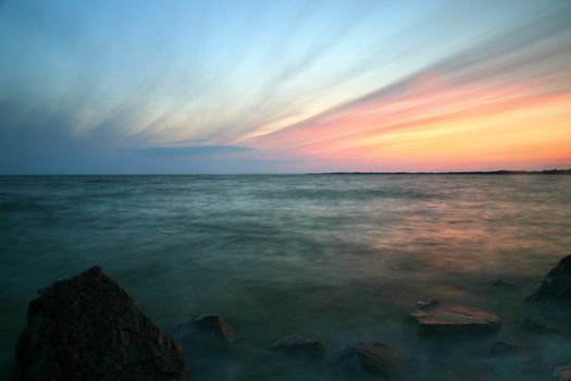 beautiful sea summer morning sunset