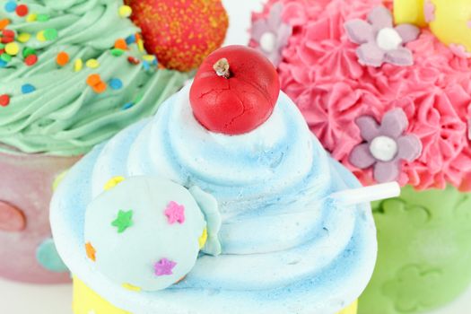 colorful sweet cupcakes dessert food background 