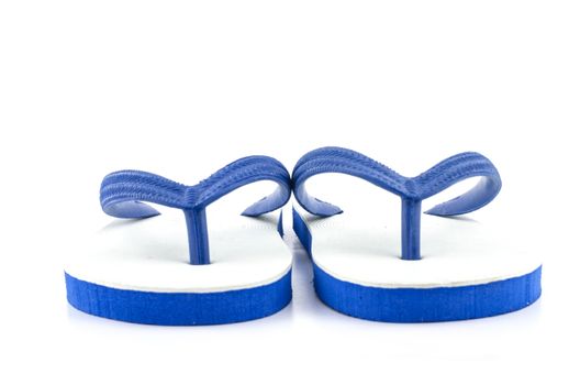 white blue Slippers isolated on white background