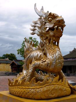 Dragon statue in Hue Citadel, Vietnam