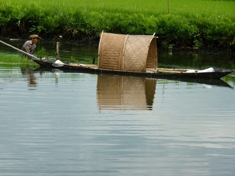 Fisherman hard working in Hoi An, Vietnam