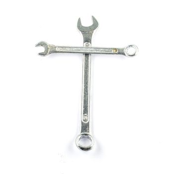 wrench cross religian isolated on white background