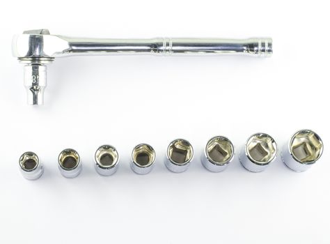 wrench set nut isolate on white background