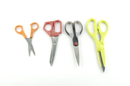  four Scissors isolated with white background