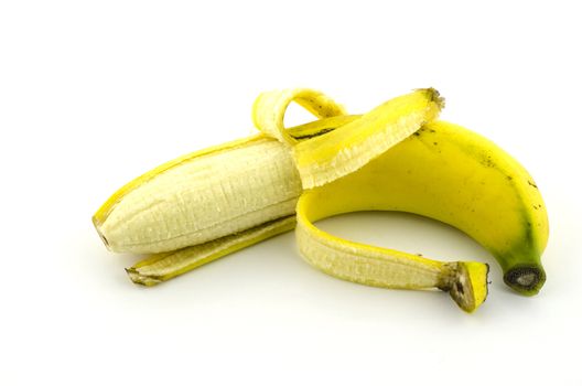single banana isolate with white background