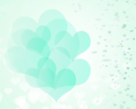 green heart of valentine on soft background
