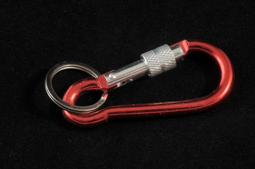 Aluminium Metal Carabiner Isolated on a Black Background