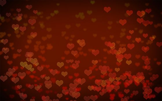 red tone of heart bokeh abstract background
