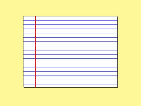 white line paper isolated on yellow background