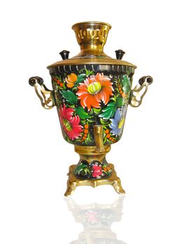 image of Russian samovar isolated on white background