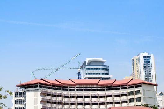 building on blue sky