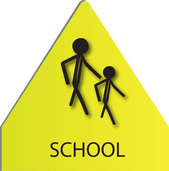 sign for school children in black and yellow