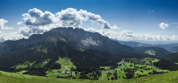 Karersee village and Mountain Latemar,Dolomiti - Trentino Alto Adige, Italy