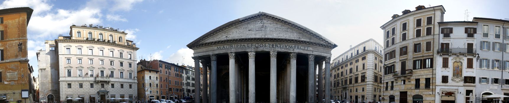 View of the Pantheon located in Rome, Italy.