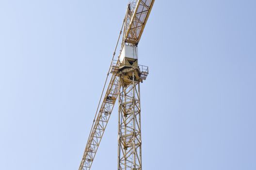 crane on blue sky background
