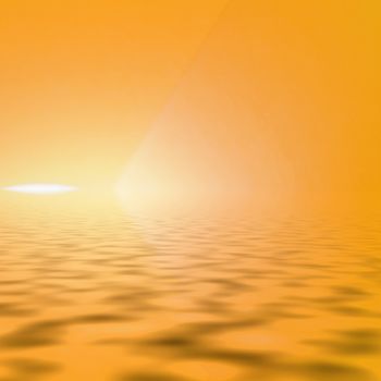 Bright golden shiny background with blurred ripples and diminishing perspective