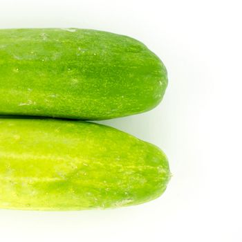 half Cucumber isolated on white background