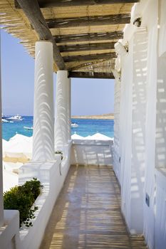 A tropical beach hut in Malta by the blue sea